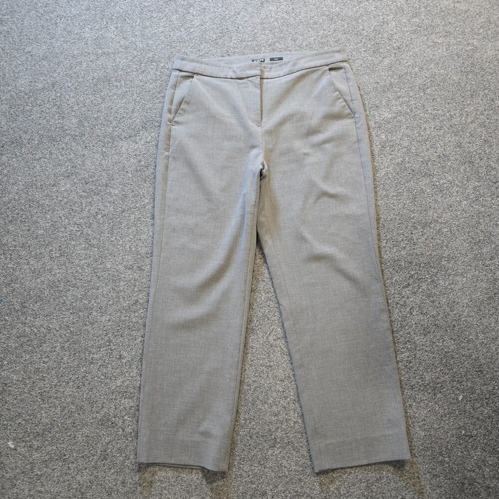 J Crew Pants Womens 12 Gray Kate Cotton Blend Tapered Flat Front Career Casual